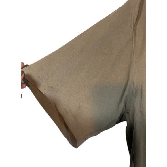 Reservoir Dark Tan Collared Short Sleeve Dressy Button Down Shirt Men Sz 2XL - Picture 3 of 8